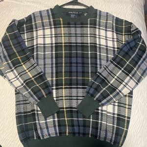 Vintage Nautica plaid sweater